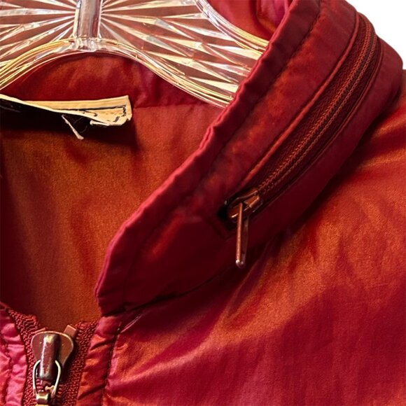 Vintage IZOD Lacoste Red Nylon Bomber Jacket Zip Front Crocodile Logo Size L - Picture 8 of 12